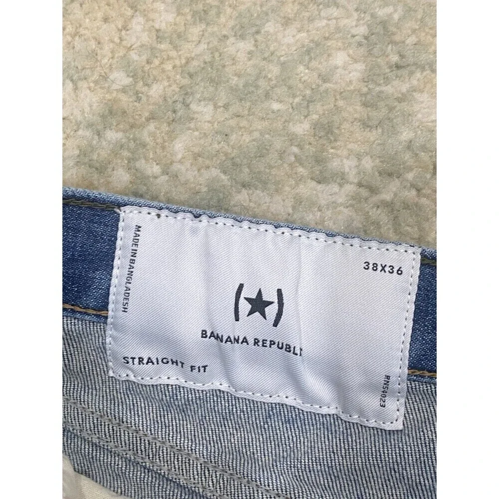 Banana Republic Mens Size 38x36 Blue Straight Fit Travel Jeans